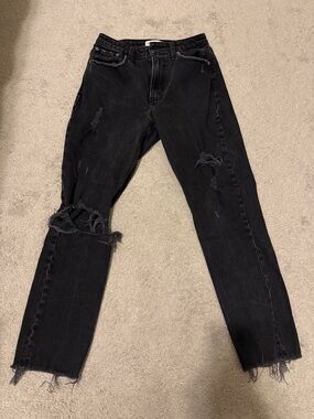 Abercrombie & Fitch Black High-Rise Mom Jeans Curve Love